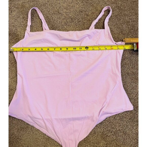 Skims Lavender Bodysuit Sz 4XL Stretchy Women’s Plus Square Neck Comfort Snap - Picture 5 of 7